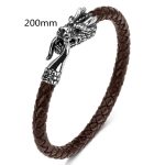 Buddha Stones Dragon Titanium Steel Protection Luck Bracelet Bracelet BS Brown 200mm