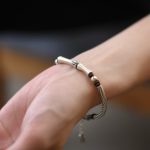 Buddha Stones 999 Sterling Silver Bamboo Pattern Cicada Luck Wealth Bracelet Bracelet BS 8
