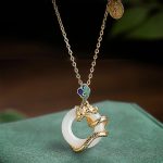 Buddha Stones Year Of The Dragon 925 Sterling Silver Hetian White Jade Peace Buckle Auspicious Clouds Success Necklace Pendant Necklaces & Pendants BS 3