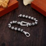 Buddha Stones Tang Dynasty Flower Design Copper Luck Buckle Bracelet Bracelet BS 2