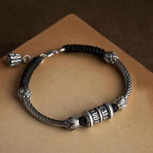 Buddha Stones Om Mani Padme Hum Lotus Peace Braided Bracelet Bracelet BS Om Mani Padme Hum(Love♥Focus)