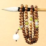 Buddha Stones Tibetan Rosewood Lotus Mala Protection Calm Necklace Bracelet Bracelet BS 3
