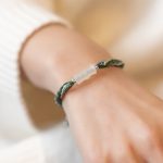 Buddha Stones White Jade Bamboo Reincarnation Knot Wealth Luck Strength String Bracelet Bracelet BS 3