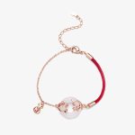 Buddha Stones White Jade Double Koi Fish Peace Buckle Attract Fortune Luck Charm Bracelet Bracelet BS 6