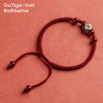 Buddha Stones 925 Sterling Silver Chinese Zodiac Natal Buddha Cinnabar Calm Bracelet Bracelet BS Ox/Tiger-Void Bodhisattva Red(Wrist Circumference 14-18cm)