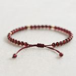 Buddha Stones Natural Garnet Golden Beads Stability Bracelet Bracelet BS 1