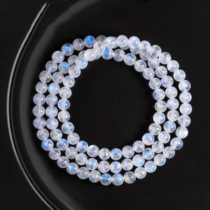Buddha Stones Moonstone Healing Positive Bracelet Bracelet Mala BS Moonstone