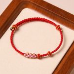 Buddha Stones Handmade Peach Blossom Protection Braided Rope Bracelet Bracelet BS 7