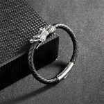 Dragon Leather Titanium Steel Luck Braided Bracelet Bangle (Extra 30% Off | USE CODE: FS30) Bracelet BS 1