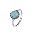 925 Sterling Silver Tibetan Turquoise Red Agate Protection Ring (Extra 30% Off | USE CODE: FS30) Ring BS 5