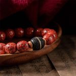 Buddha Stones Natural Cinnabar Ebony Calm Blessing Bracelet Bracelet BS 8