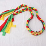 Buddha Stones Tibetan Colorful Tassel Beads Hair Decoration Hair Accessories Decorations BS Green Three Beads