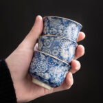 Buddha Stones Vintage Lotus Peony Plum Blossom Chrysanthemum Ceramic Teacup Tea Cups Cup BS 13