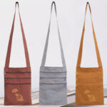 Buddha Stones Spiritual Mind Practice Lotus Embroidered Cotton Shoulder Bag Crossbody Bag Bag BS 9