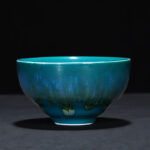 Buddha Stones Chinese Jianzhan Glaze Kiln Change Ceramic Teacup Tenmoku Kung Fu Tea Cup Jian Zhan Tea Cup BS Green 8.4cm*4.8cm*110ml