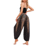 Buddha Stones Peacock Feather Pattern Loose Harem Trousers Women's Yoga Pants Women's Harem Pants BS 11