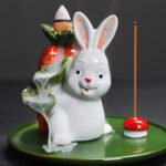 Year of the Rabbit Carrot Mushrooms Rabbit Ceramic Bunny Blessing Incense Burner (Extra 30% Off | USE CODE: FS30) Incense Burner BS 1