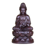 Buddha Stones Avalokitesvara Ebony Lotus Harmony Blessing Home Decoration Decorations BS 7
