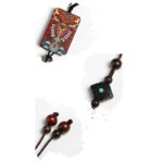 Buddha Stones Handmade Elk Deer Ebony Wood Balance Tassel Car Hanging Decoration Car Hanging Decoration BS 8