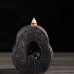 Buddha Stones Mountain Bridges Pattern Meditation Resin Backflow Incense Burner Incense Burner BS 10