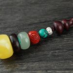 Buddha Stones Green Sandalwood Ebony Wood Gourd Seven Layer Pagoda Positive Phone Hanging Decoration Phone Hanging Decoration BS 9