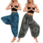 Buddha Stones Casual Loose Round Rose Pattern Harem Trousers Women's Yoga Pants Women's Harem Pants BS main