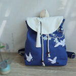 Buddha Stones Handmade Embroidered Large Capacity Canvas Backpack Backpack BS 23