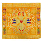 Buddha Stones Flower Endless Knot Prayer Altar Mat Healing Meditation 8 Auspicious Symbols Mat Table Runner Prayer Altar BS Flower Yellow