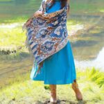 Buddha Stones Tibetan Flowers Leaves Branch Design Tassel Shawl Cozy Travel Scarf Wrap Tibetan Shawl BS 38