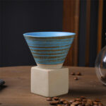 Buddha Stones Vintage Gradient Ceramic Coffee Mug Tea Latte Espresso Coffee Cup With Base 200ml Coffee Mug BS Blue 9.3cm*9.5cm*200ml