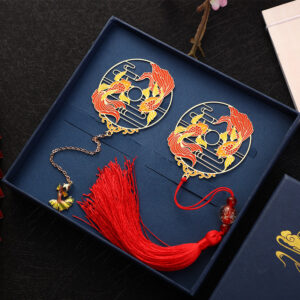 Buddha Stones Gold Koi Fish Metal Brass Hollow Bookmark Bookmarks BS main