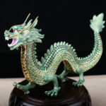 Buddha Stones Handmade Feng Shui Dragon Luck Success Home Decoration Decorations BS Green