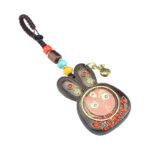 Tibet Ebony Five God of Wealth Thangka Key Chain Key Chain BS 5