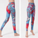Buddha Stones Colorful Flower Petal Leaves Print Sports Exercise Fitness High Waist Leggings Women's Yoga Pants Women's Leggings BS 17