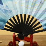Buddha Stones Vintage Phoenix Nine-Tailed Fox Flower Bamboo Tiger Handheld Folding Fan Lotus Tassel Fan Folding Fan BS 2