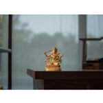 Buddha Stones Four-armed Manjusri Bodhisattva Gold Figurine Compassion Serenity Copper Statue Home Decoration Decorations BS 7