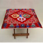 Buddha Stones Flower Endless Knot Prayer Altar Mat Healing Meditation 8 Auspicious Symbols Mat Table Runner Prayer Altar BS 26
