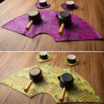 Buddha Stones Vintage Sea Wave Bamboo Plum Blossom Embroidered Cup Mat Pad Tea Cup Coaster Kung Fu Tea Mat Tea Mat BS 22
