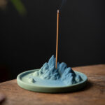 Buddha Stones Creative Mountain River Ceramic Healing Backflow Incense Burner Incense Burner BS 9