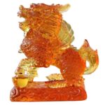 Buddha Stones Feng Shui Kirin Handmade Liuli Crystal Art Piece Fortune Home Office Decoration Decorations BS 14