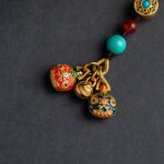 Buddha Stones Gold Swallowing Beast Family Luck Car Key Chain Phone Hanging Decoration Hanging Decoration BS 2