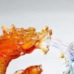Buddha Stones Feng Shui Dragon Koi Fish Handmade Liuli Crystal Art Piece Home Office Decoration Decorations BS 8