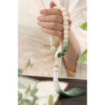 Buddha Stones Natural Gradient Bodhi Seed Fortune Money Bag Lotus Wisdom Tassel Wrist Mala Wrist Mala BS 13