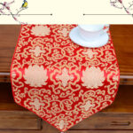 Buddha Stones Prayer Altar Flower Vajra Dragon Pattern Tibetan Auspicious Symbols Tassels Jacquard Table Runner Prayer Altar BS 3