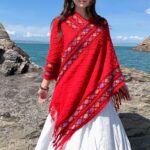 Buddha Stones Tibetan Colorful Striped Rhombus Pattern Shawl Tassels Pullover Winter Cozy Travel Scarf Wrap Tibetan Shawl BS 14