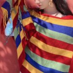 Buddha Stones Tibetan Colorful Striped Design Shawl Tassels Pullover Winter Cozy Travel Scarf Wrap Tibetan Shawl BS 7