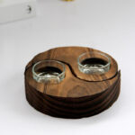 Buddha Stones Yin Yang Wood Candle Holder Meditation Rituals Use Items Candle Holder BS 15