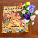 Buddha Stones Fengshui Kirin Prayer Altar Mat Healing Meditation Auspicious Symbol Mat Prayer Altar BS 2