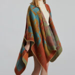 Tibetan Orange Shawl Warm Cloak Scarf Tibetan Shawl BS 8