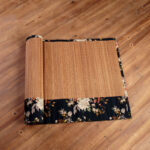 Buddha Stones Vintage Peony Flower Blossom Bamboo Cup Mat Pad Tea Cup Coaster Kung Fu Tea Mat Tea Mat BS Beige Bamboo Mat 8*8cm